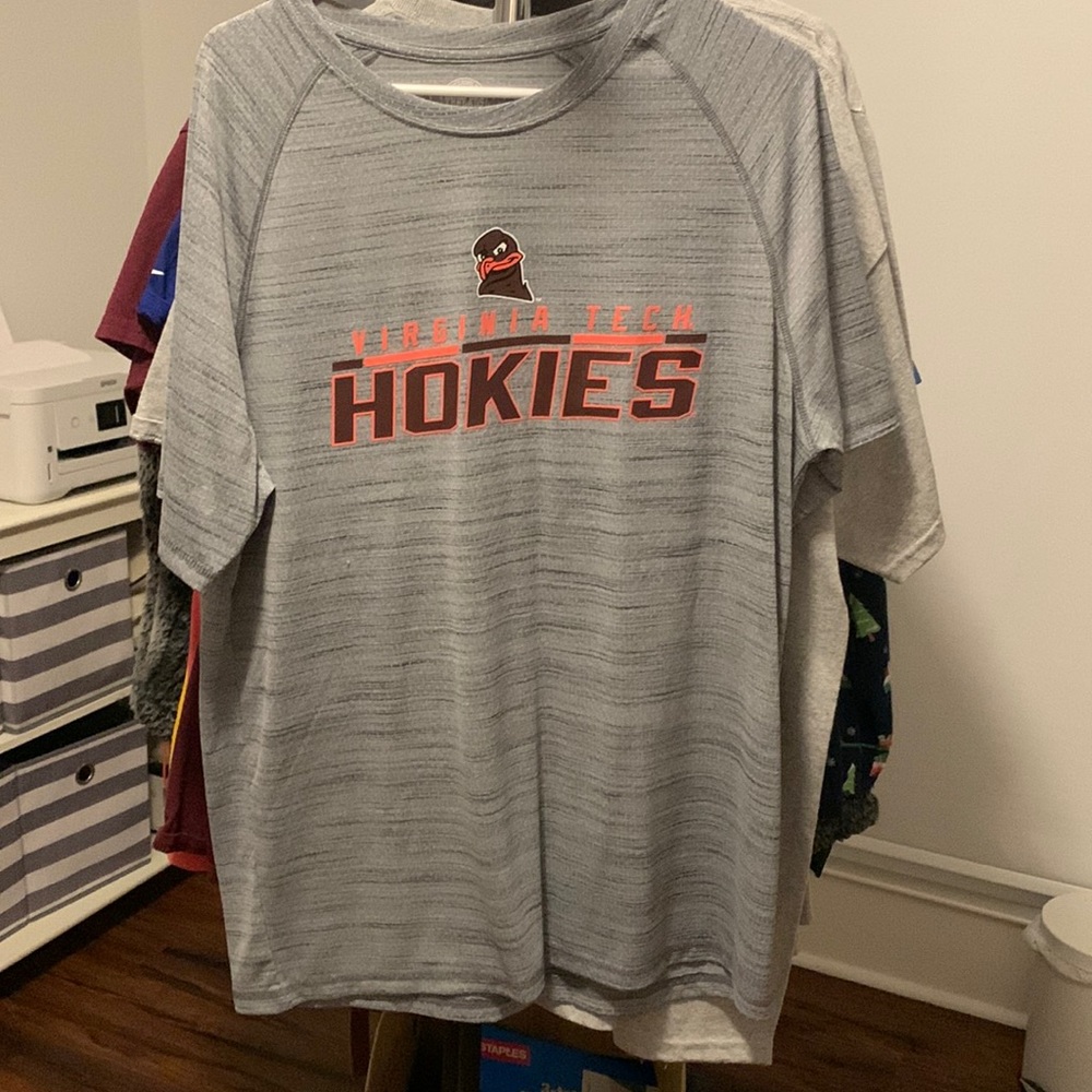 Virginia Tech (VT) Hokies Unisex L Athletic Material T-shirt Grey Heathered